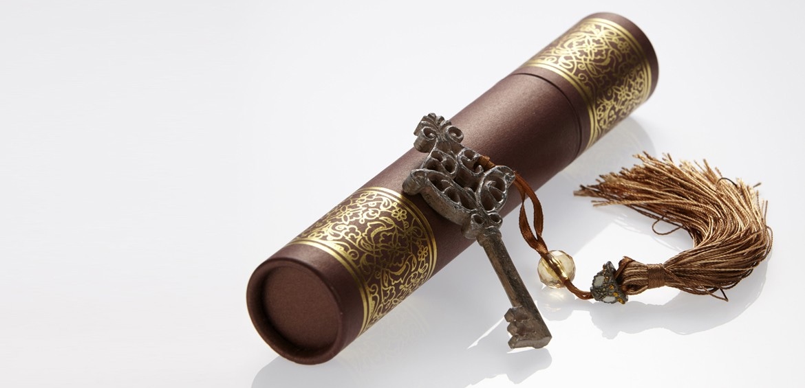 Premium Zertifikatsrolle mit Goldverzierung