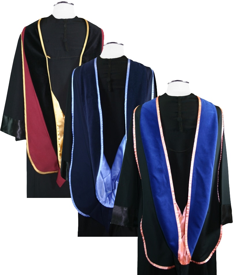Akademische Samt-Hoods für Doktoren – Premium Qualität in 3 Farben